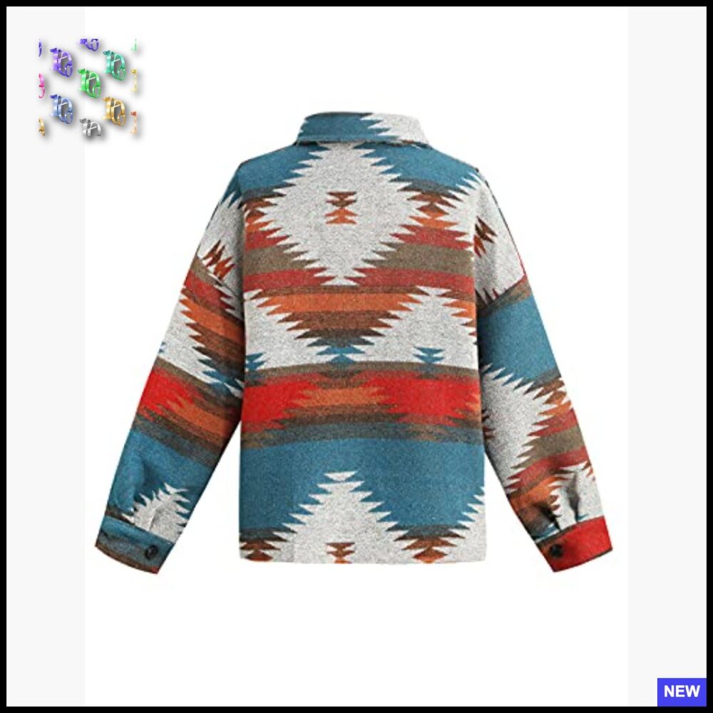 Aztec Print Shacket Western Button Down Lightweig… - image 4